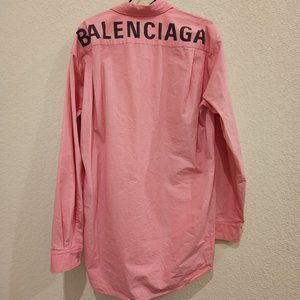 Balenciaga Logo Detailed Oversized Shirt Size 40